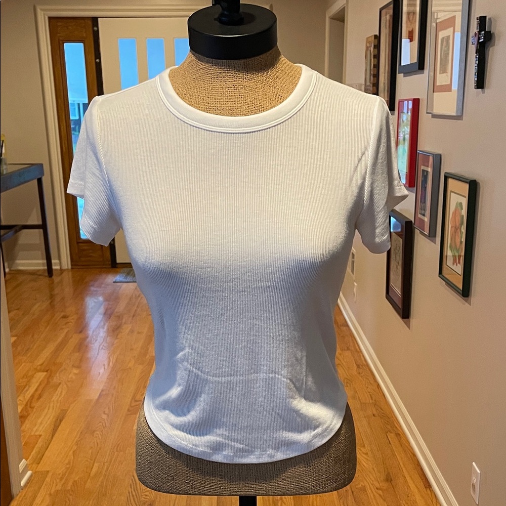 Elegant White Short Sleeve Women's Tee